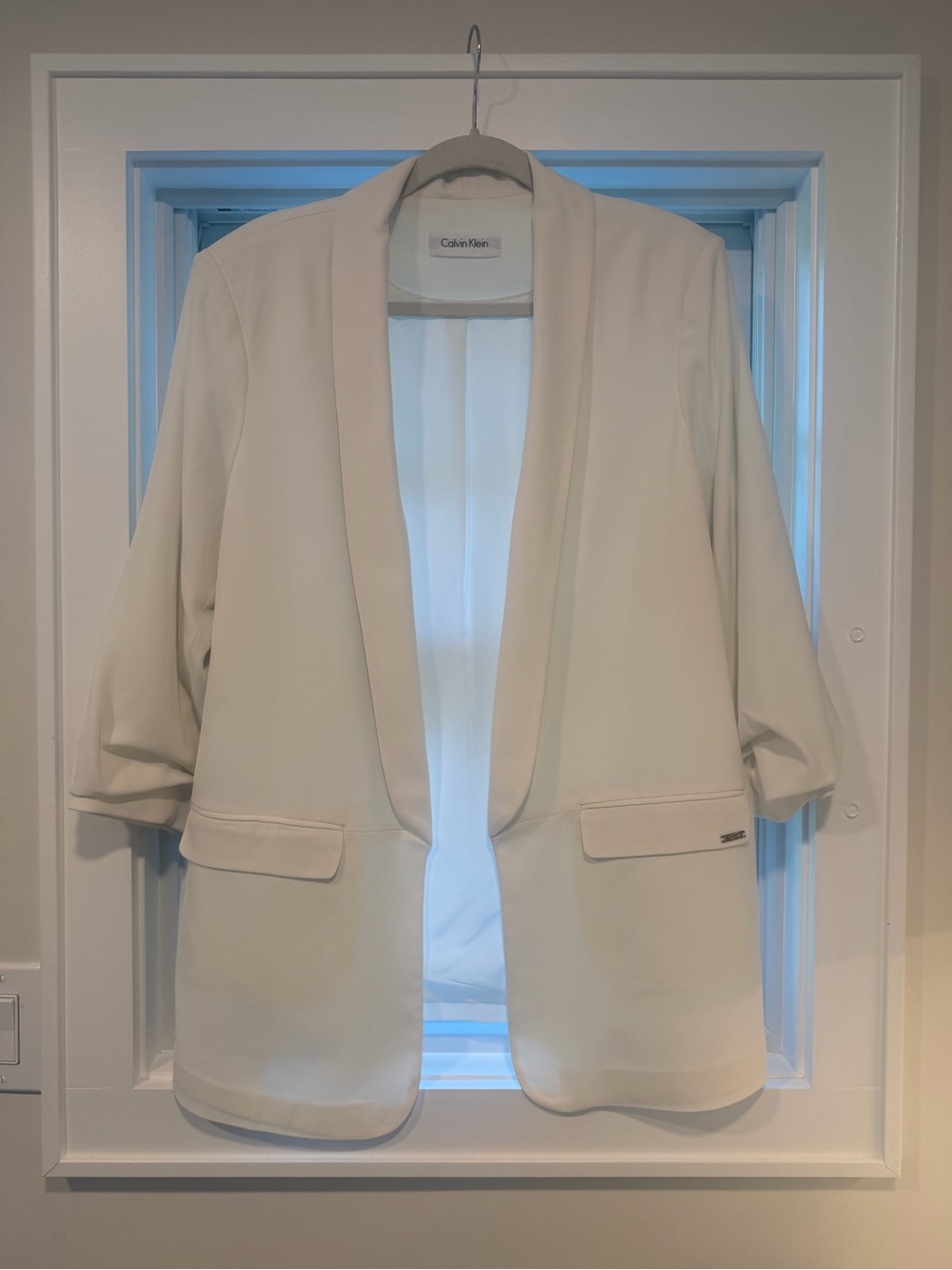 Calvin Klein Women's Cream Open-Front Blazer